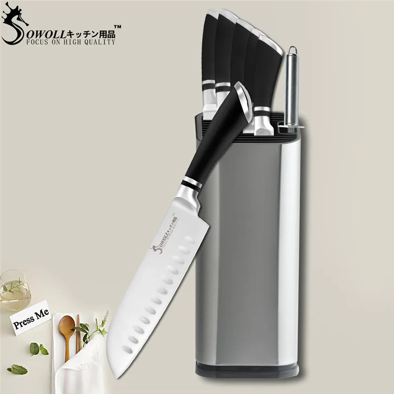 

SOWOLL Cooking Tools Stainless Steel Kitchen Knife Japanese Cooking Knife Paring Utility Santoku Chef Slicing Kitchen Knife Set