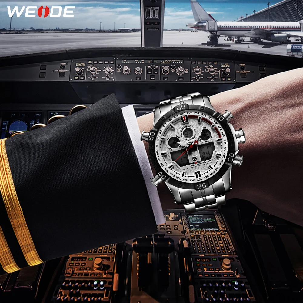 WEIDE кварцевые спортивные наручные часы повседневные Оригинальные мужские 2019