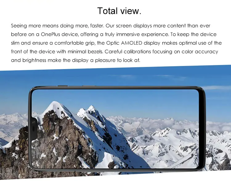 ONEPLUS 6 6GB RAM 64GB ROM Qualcomm Snapdragon 845 2.8GHz Octa Core 6.28 Inch 2.5D AMOLED Screen Dual Camera Android 8.1 4G LTE Smartphone