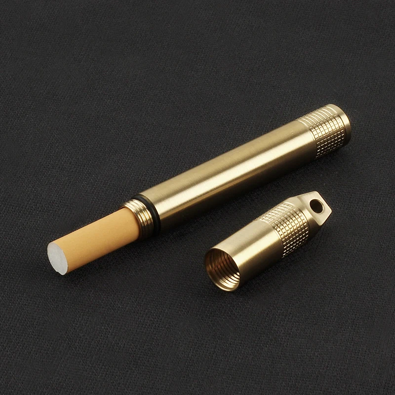 Brass Seal Bottles Waterproof Canister Keychain Toothpick Bottle Outdoor Camping Tool 4