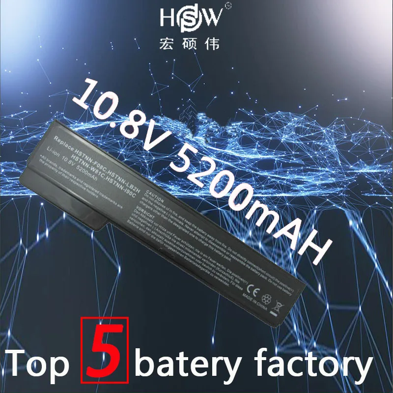 HSW 6 ячеек 5200mAH аккумулятор для hp EliteBook 8460p 8460w 8560p ProBook 6360b 6460b 6465b 6560b 6565b 628369-421 Аккумулятор akku