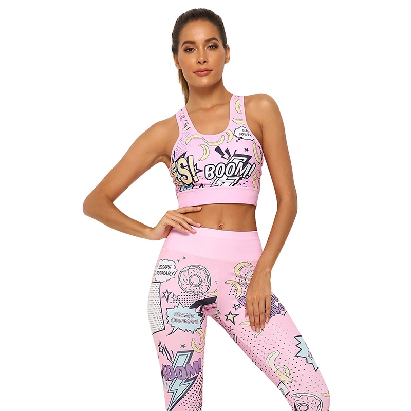 

Women's Sports Yoga Set Sexy Tight Outdoor Running Fitness Yoga Vest + Yoga Pants Sportswear Fitness Exercise Clothes Pants
