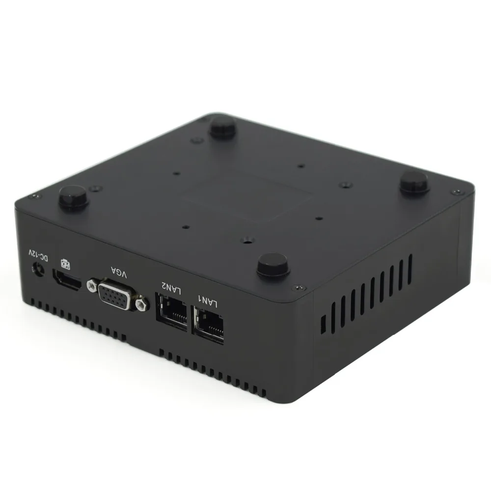 Четырехъядерный мини ПК Двойной Lan компьютер Celeron N3160 Linux Win10 Dual HDMI 2* Gigabit LAN(RJ-45) мини настольный компьютер J1900