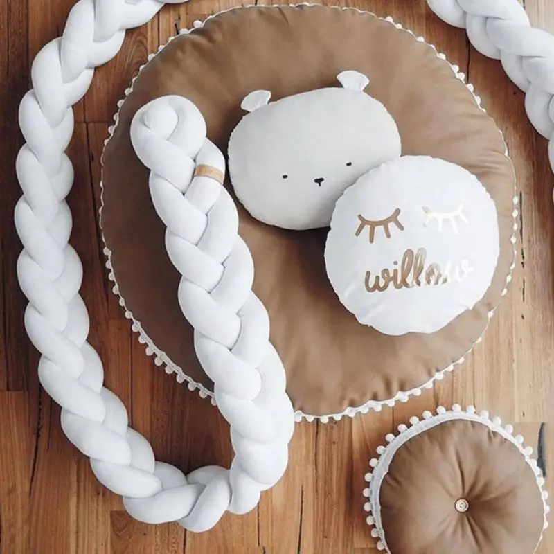 1m/2m/3m Baby Bed Bumper Knot Handmade Long Knotted Braid Weaving PP Cotton Baby Crib Protector Infant Knot Pillow Room Decor 1m/2m/3m Baby Bed Bumper Knot Handmade Long Knotted Braid Weaving PP Cotton Baby Crib Protector Infant Knot Pillow Room Decor