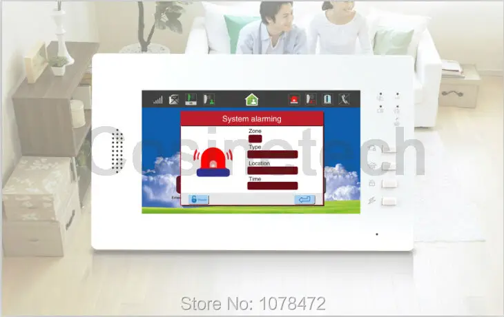 7 дюймов сенсорный экран 868 МГЦ авто-дейл SMS интерком главная безопасность GSM сигнализация поддержка нескольких языков + PIR датчик, датчик