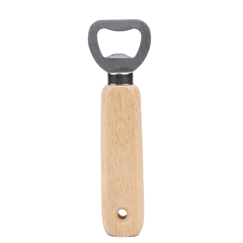 

1 Pcs Wood Handle Handheld Bartender Bottle Opener High Quality Stainless Steel Material Useful Convenient Hot Sale