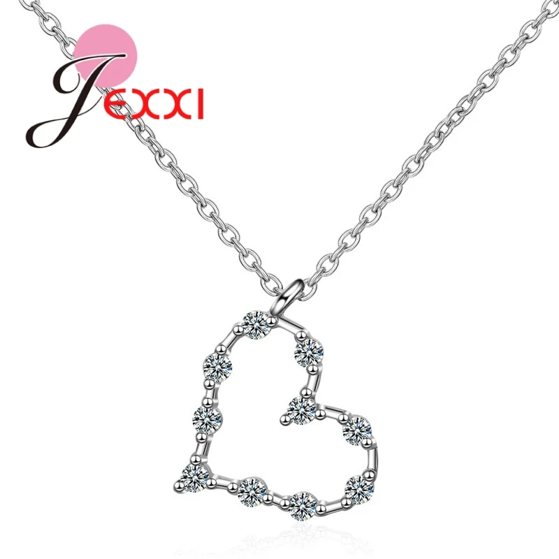 

Top Quality Sweet Cute Heart Pendant Necklace Design 925 Sterling Silver For Women Wedding Party Jewelry Valentines Gift