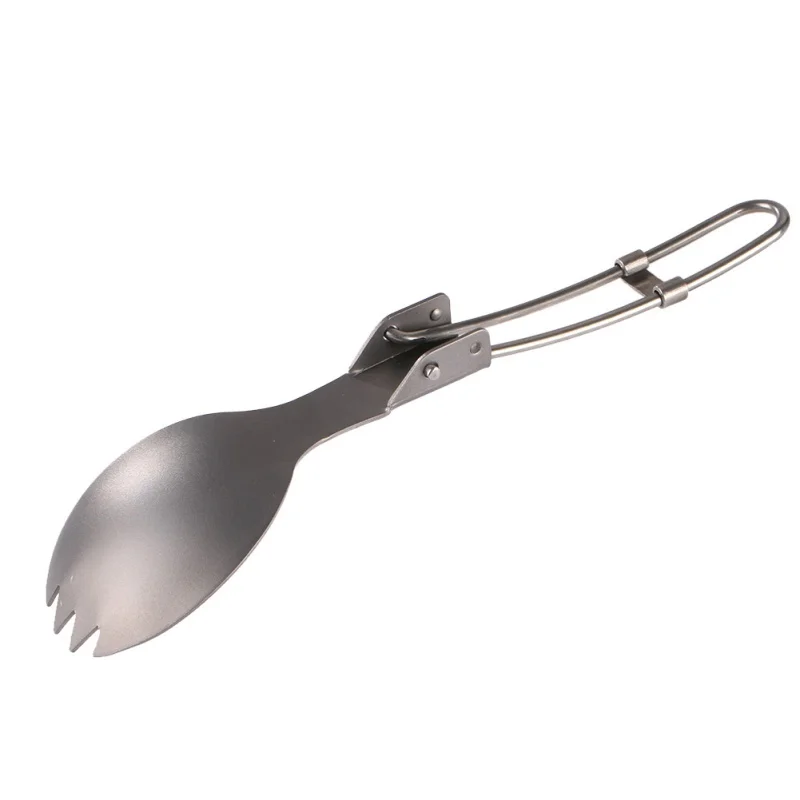 Camping al aire libre de la caminata EDC Mini portátil plegable cuchara tenedor Camping de cuchara de sopa de mochilero utensilios vajilla para el turismo
