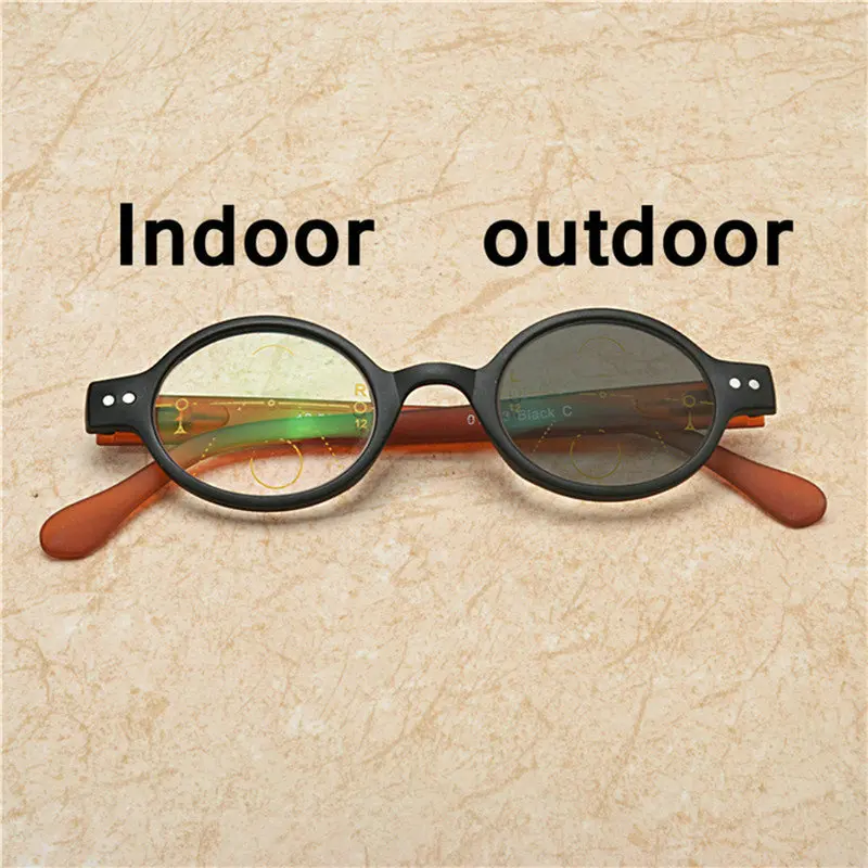 Женские круглый Мультифокальные очки для чтения переход солнцезащитные фотохромные UV400 прогрессивных очки для чтения с коробкой NX