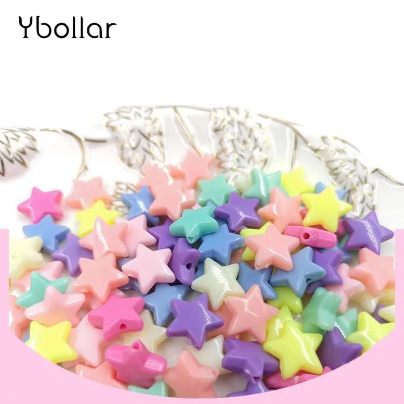 50pcs/pack Charms Beads Candy Color Star Shape Loose Spacer For Children Necklace Bracelet Jewelry Making Wholesale | Украшения и
