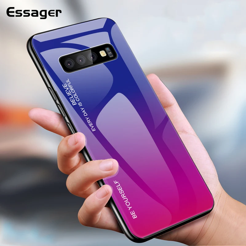 Чехол для телефона с градиентным стеклом Samsung Galaxy Note 10 Plus 8 S10 S9 S8 Lite A50 A30 A20 A10 M30