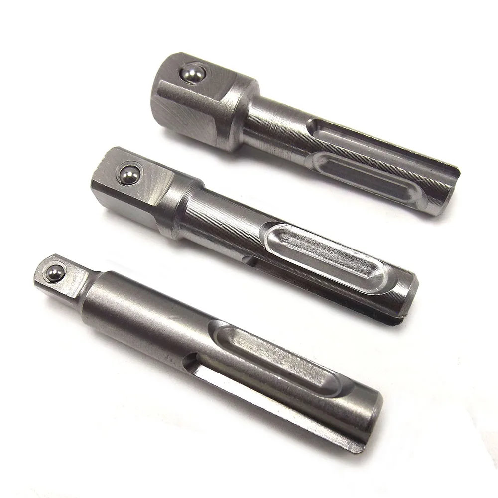 

3 Pcs 2 Pit 2 Slots SDS Square Shank Convert Shank Electric Hammer Conversion Extension Rod Power Drill Socket Extension Bar SDS