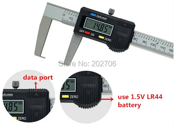 0-300mmx60mm цифровой наружный штангенциркуль для измерения пазов с плоскими измерительными точками наружный паз штангенциркуль