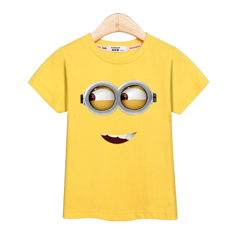 

2019 cartoon kid clothes funny design baby boys tops Minions print girls t-shirt summer kids short sleeve tees 3-14T shirt