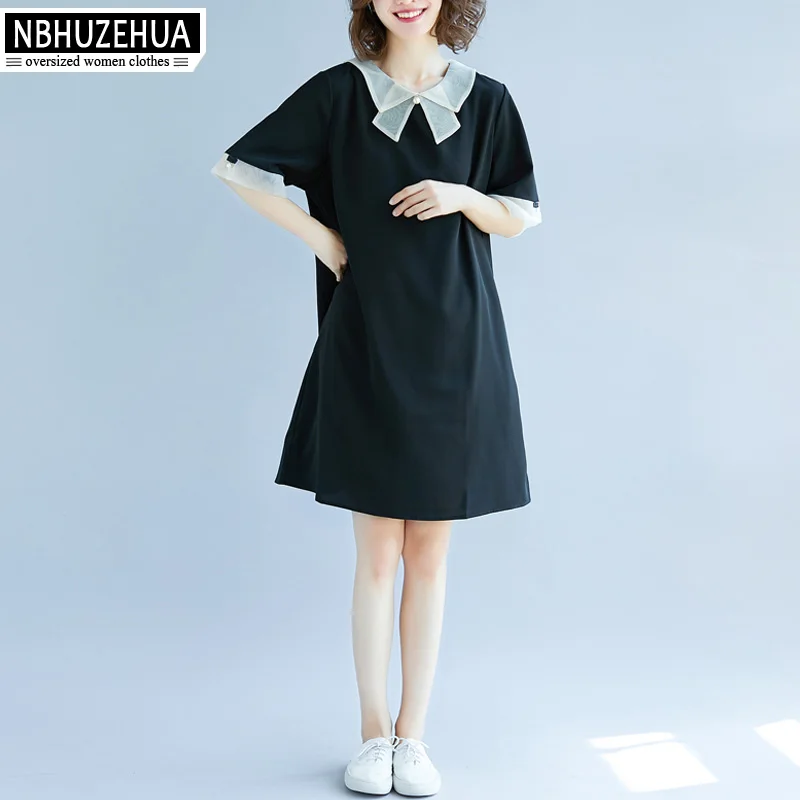 NBHUZEHUA женское летнее платье 2019 4XL 5XL большого размера элегантное шифоновое черные