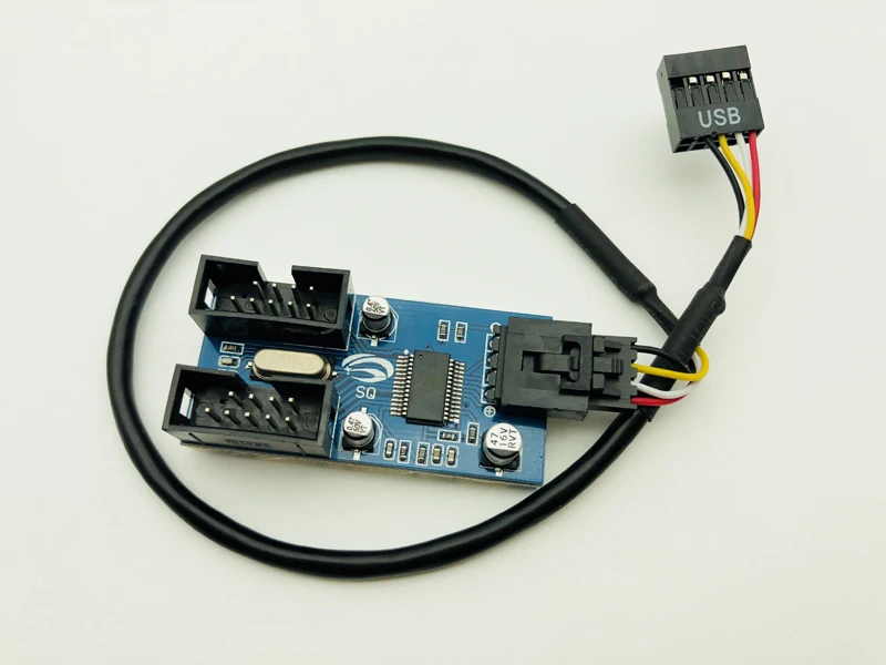 USB 2.0 Male 1 to 2 9Pin header Female Extension Cable Card USB2.0 HUB Adpater 9 pin Connector Port Multilier | Компьютеры и офис