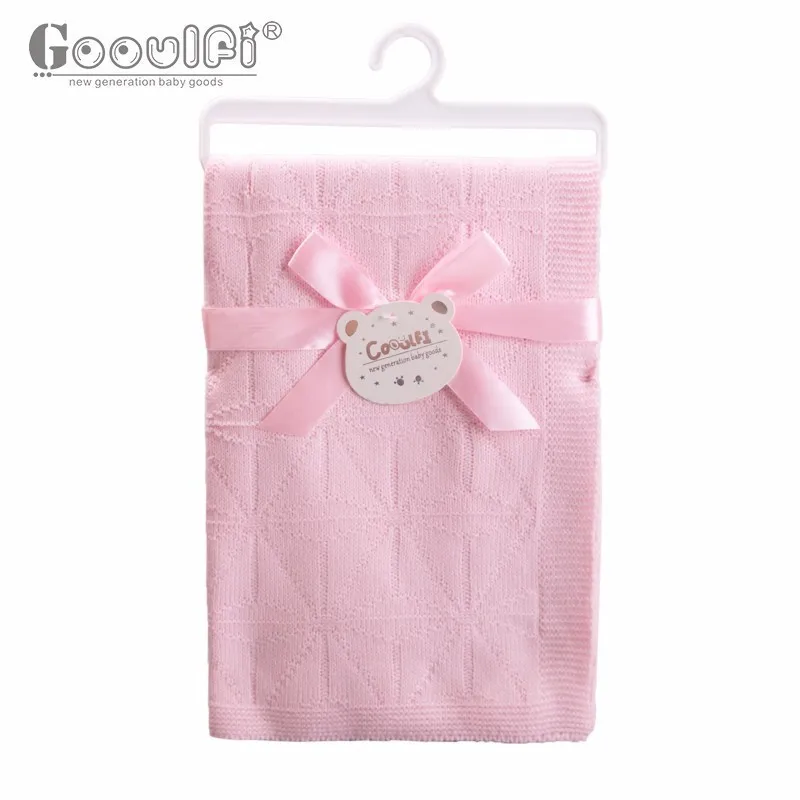 

Gooulfi christening baptism soft kids cotton baby boy girl blankets newborn swaddle baby bath wrap cotton winter crochet blanket