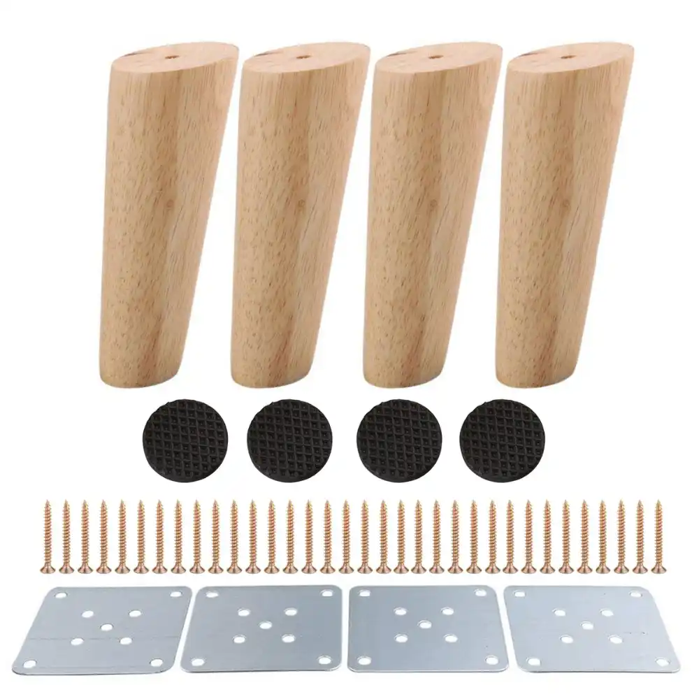 4pcs 150mm Height Wooden Furniture Legs Oblique Tapered Reliable