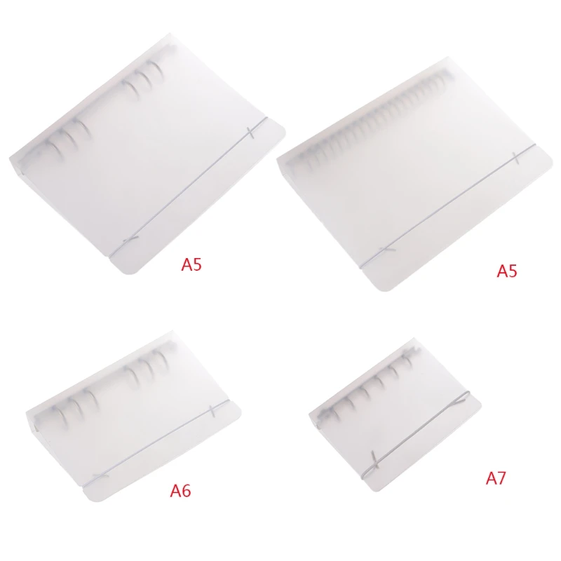 

A7 A6 A5 6/12 Holes Clear Plastic Round Ring Binder Binding Cover Protector