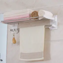 1 шт. аксессуары для ванной комнаты настенный присоске один слой полотенца стойки с и крючки пластиковый держатель для полотенец