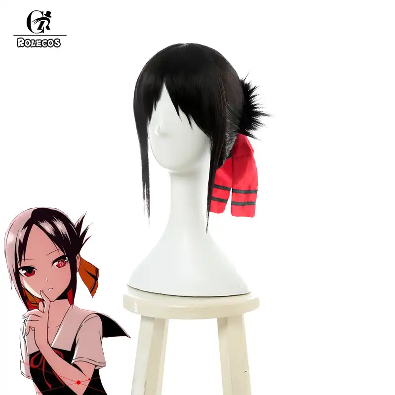Rolecos Anime Kaguya Sama El Amor Es La Guerra Cosplay Cabello Kaguya Pelo Negro Corto Para Las Mujeres Resistente Al Calor Cosplay Sintetico Cabello Aliexpress