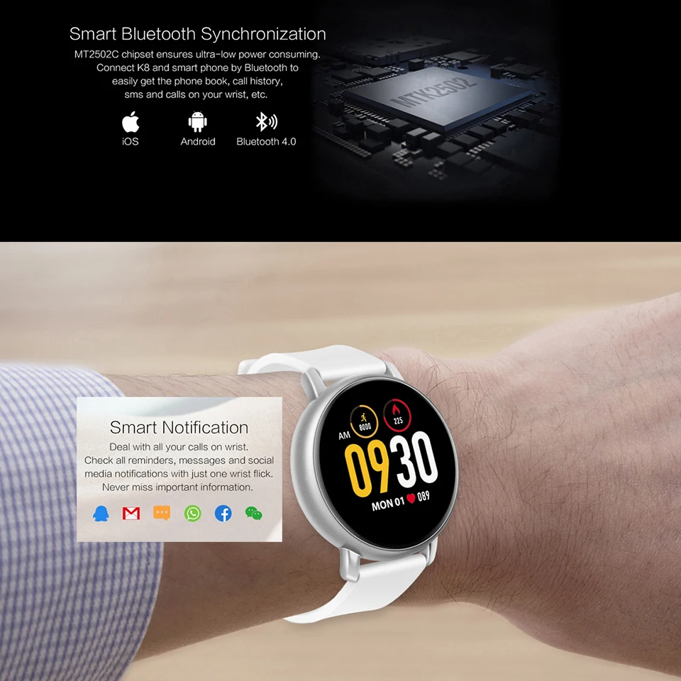 Смарт часы для мужчин/женщин Bluetooth Вызов Android IOS Телефон фитнес Браслет мониторинг