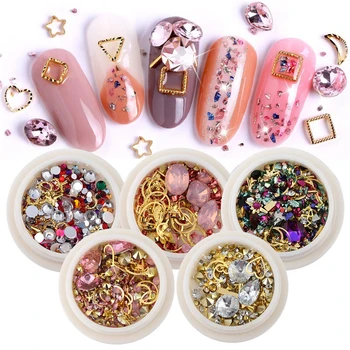 

1 Box Mixed Colorful Rhinestones For Nails 3D Crystal Stones For Nail Art Decorations DIY Design Manicure Diamonds Nail Rhinesto