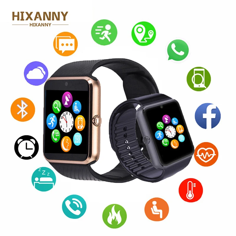 

Newest Bluetooth Smart Watch Men GT08 With Touch Screen Big Battery Support TF Sim Card Camera For IOS iPhone Android Phone