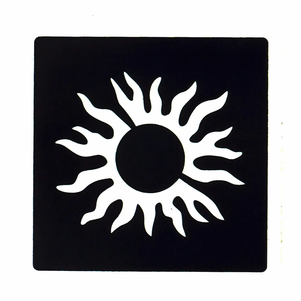1 PC Tattoo Stencil Body Wrist Art Airbrush Painting Sun Flame Small Henna Indian Stencil Design Hollow Tattoo Template Mold G65