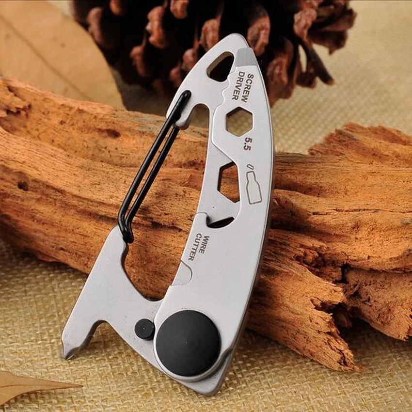 

Stainless Steel Outdoor EDC Portable Tools, Multi-Functional Combination Of Tools. Opener,Cross Screwdriver, Wire Cut, Keychain