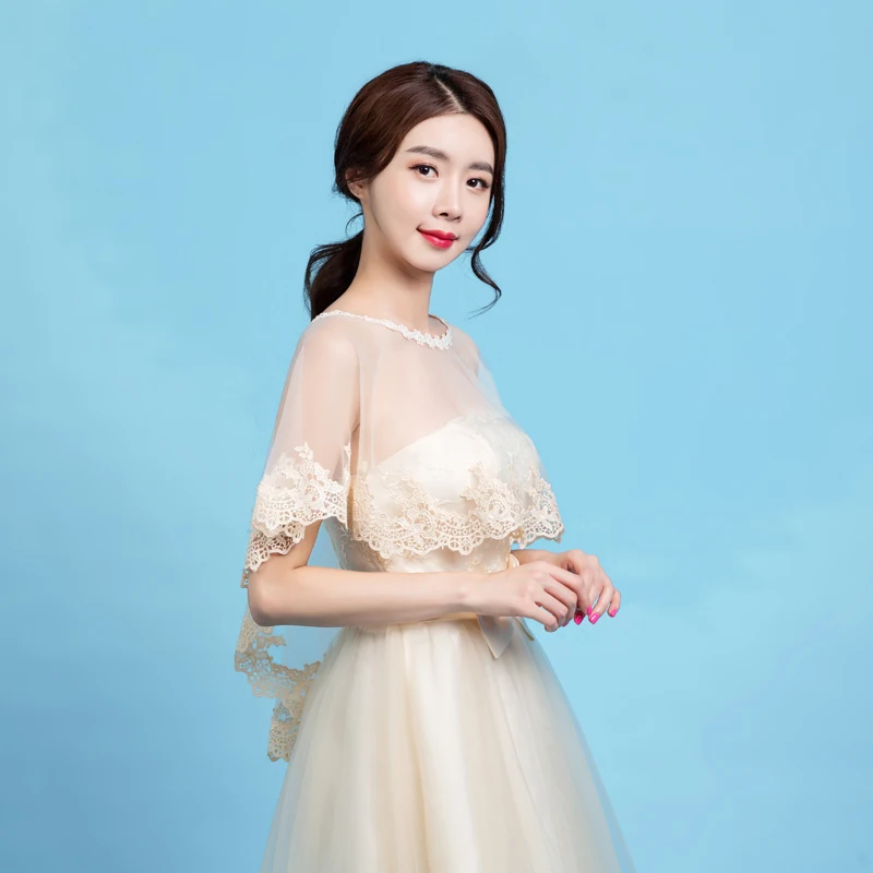 Walk Beside You Champagne Wedding Boleros Lace Bridal Wraps Women Shrug Etole Mariage Cape Party Cloak Chaquetas Mujer 2019 New Walk Beside You Champagne Wedding Boleros Lace Bridal Wraps Women Shrug Etole Mariage Cape Party Cloak Chaquetas Mujer 2019 New