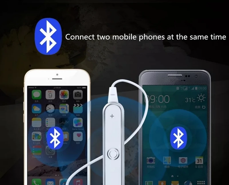 Универсальные Спортивные Беспроводные bluetooth-наушники S6, стереогарнитура, наушники с микрофоном для iPhone, huawei, Xiaomi, Android