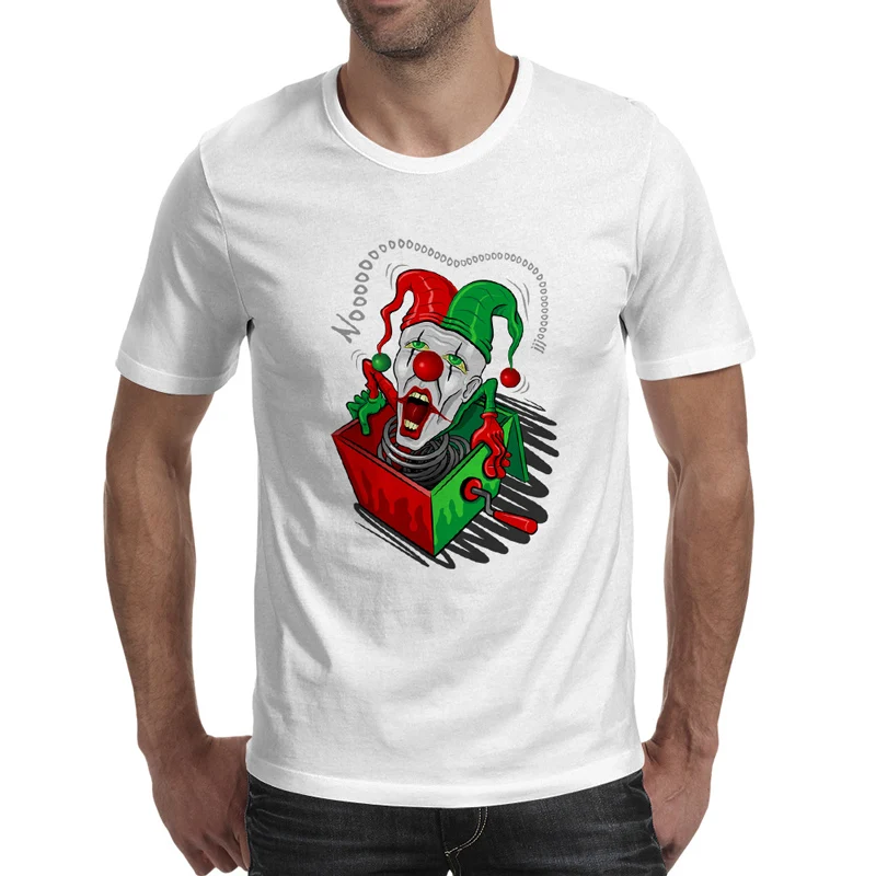 Clown Surprise Come Out Funny T Shirts New Men's Novelty Short Sleeve Shirt Slim Fit Casual Tee | Мужская одежда