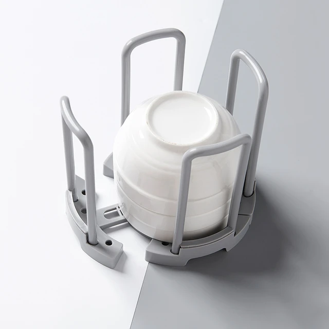 Kitchen Plate Rack Pot Lid Holder Plastic Dish Drying Kitchen Plate Rack Pot Lid Holder Plastic Dish Drying Simple And Retractable Drain Cup