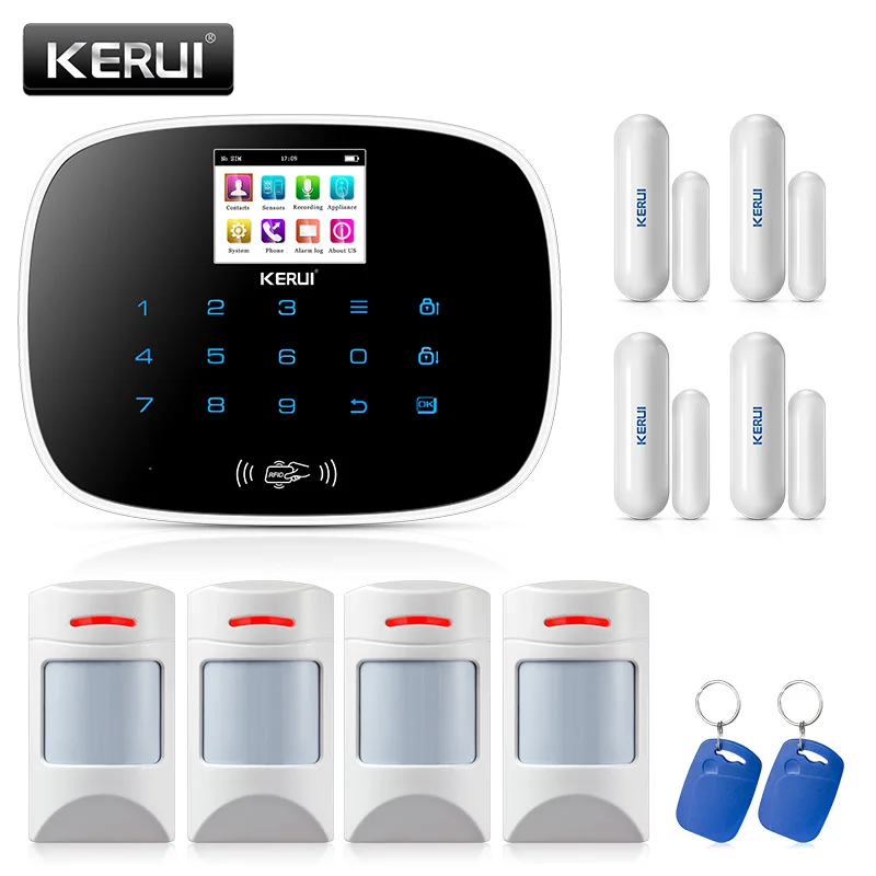 KERUI Android IOS APP 433 МГц TFT цветной экран UI меню GSM сигнализация домашняя охранная сигнализация анти-ПЭТ детектор движения