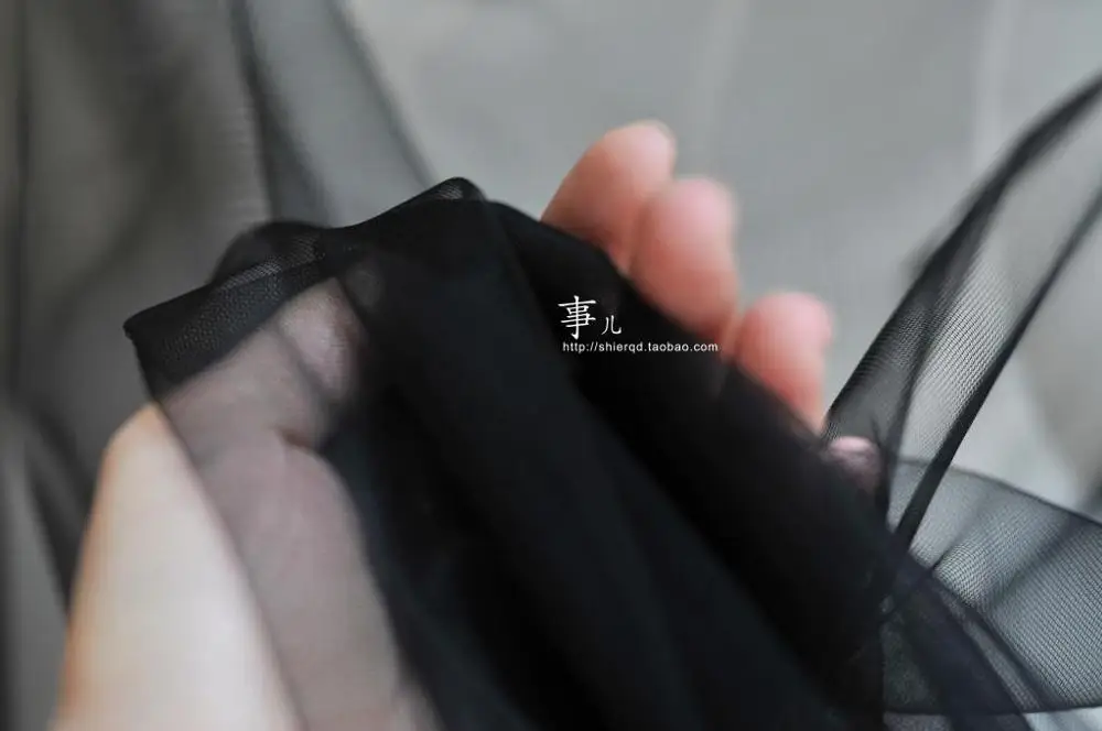 160 см* 100 см черная супер прозрачная ультра-прозрачная Свадебная пряжа передовая на заказ ткань для платья Foresight ткань дизайнерская ткань - Цвет: black