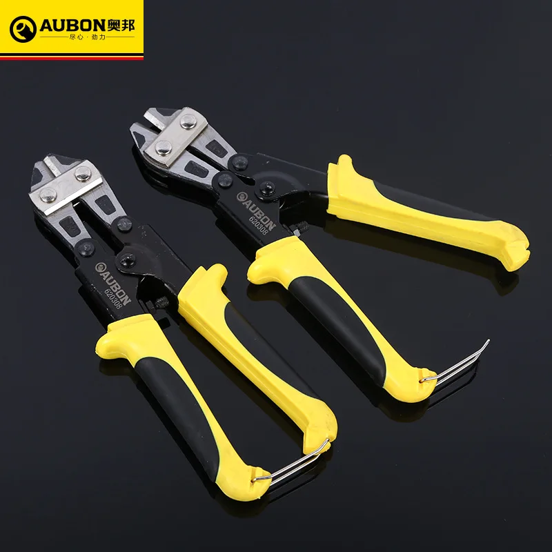 

AUBON 8" inches Two-color Handle Mini Bolt Cutter Steel Wire Cutting Plier 45# Cr-V Steel Crimping Plier Cutter Tool
