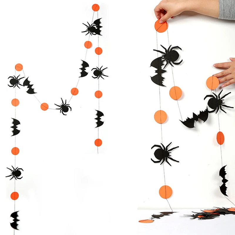 4m Halloween Decoration Prop Hanging Spider  Pumpkin Bunting Banners