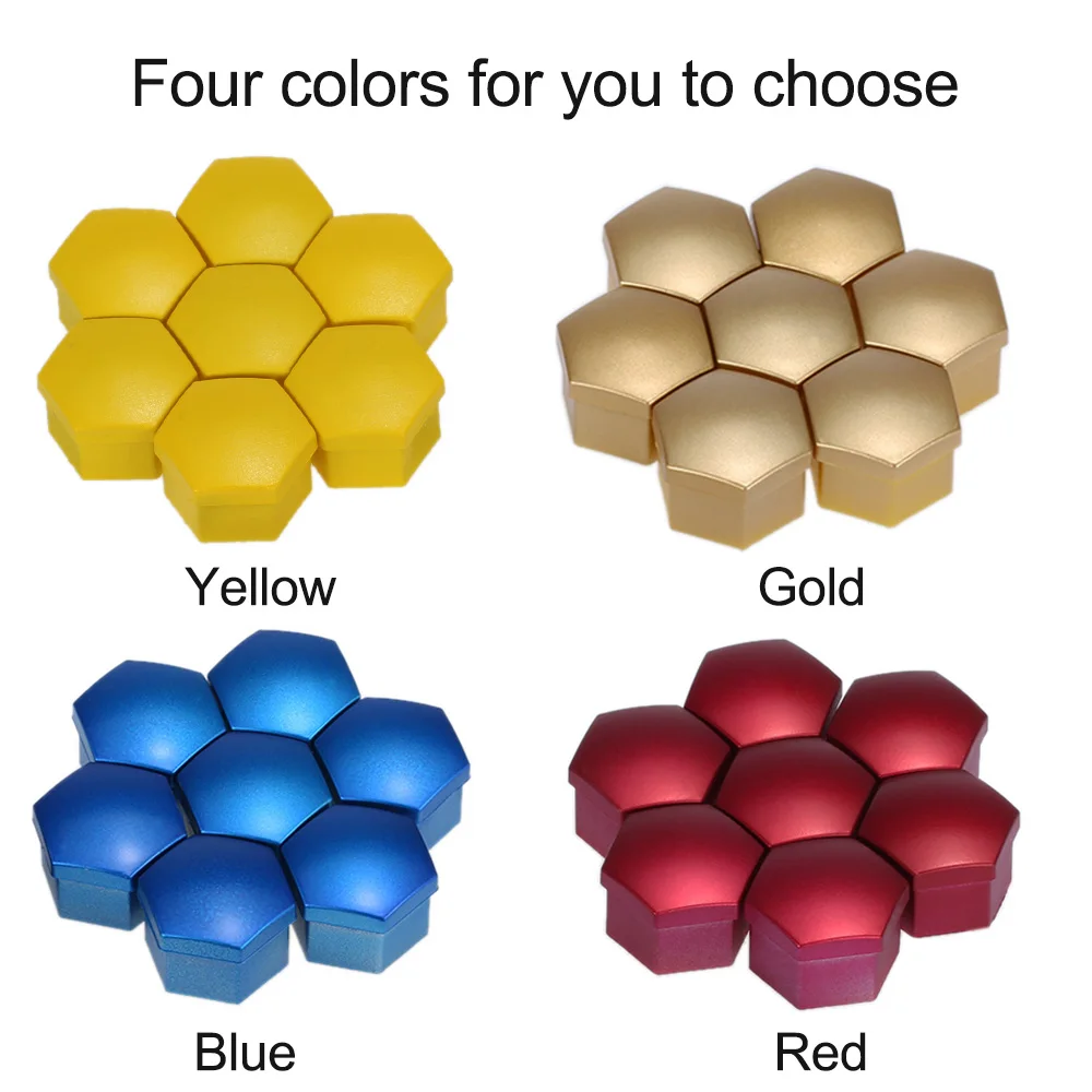 Set of 20pcs Universal 17mm Chrome Plastic Car Wheel Nut Covers Bolt Caps for Volkswagen Golf