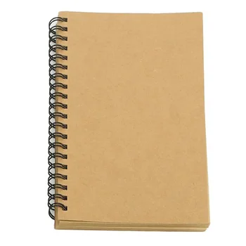 

5X Retro Kraft Coil Sketch Sketchbooks Blank Notebook Creative Notebook School StationeryKraft paper
