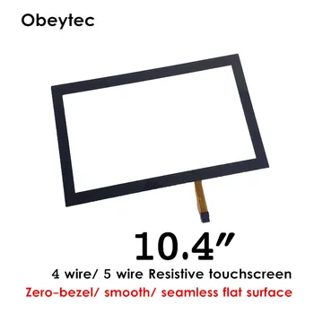 

10.4 " Zero-Bezel Touch Screen Panel with smooth, seamless flat surface 5 Wires Resistive WITHOUT CONTROLLER (TS104A5BC001)