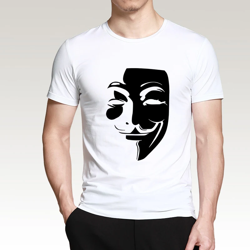V for Vendetta летняя новая стильная мужская футболка из хлопка высокого качества с круглым вырезом и коротким рукавом Повседневная модная футболка