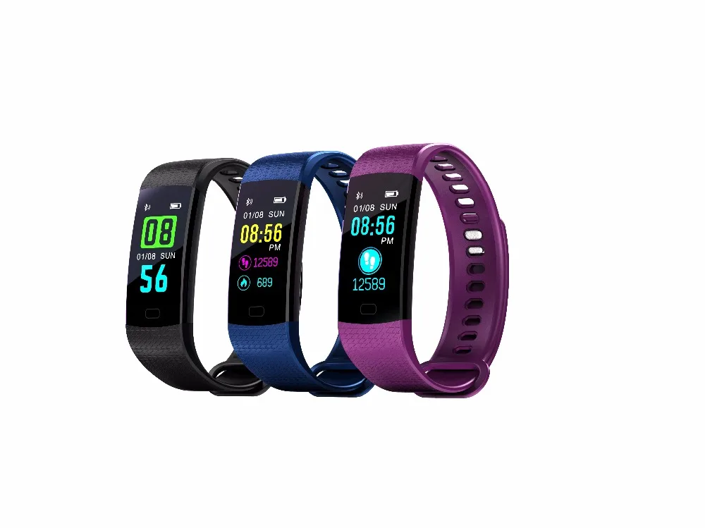 

Y5 IPS colorful LED screen Fitness smart Bracelet Heart Rate Blood Pressure Smartband Watch Wristband IP67 Waterproof VS Y1 Y2