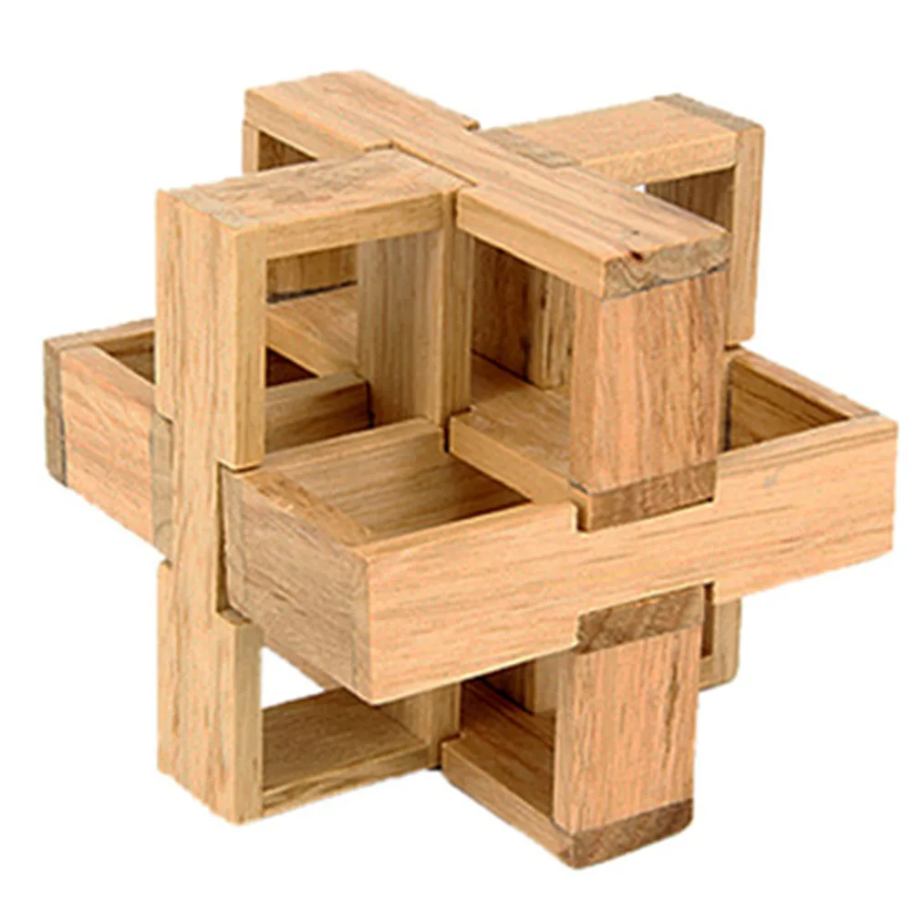 Kong Ming Luban Lock Kids Adult Wooden Intellectual Board Brain Tease Toy, Fun Educational Block Board Game Toy For Children