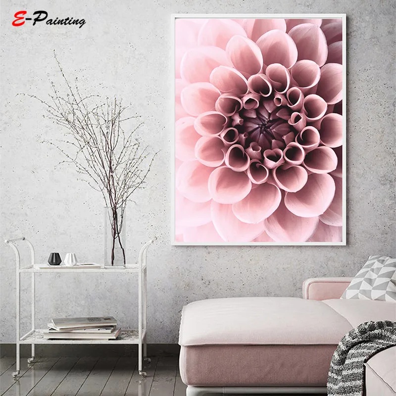 Dahlia Art Print Pink Blush Wall Art Flower Home Decor Digital Download ...