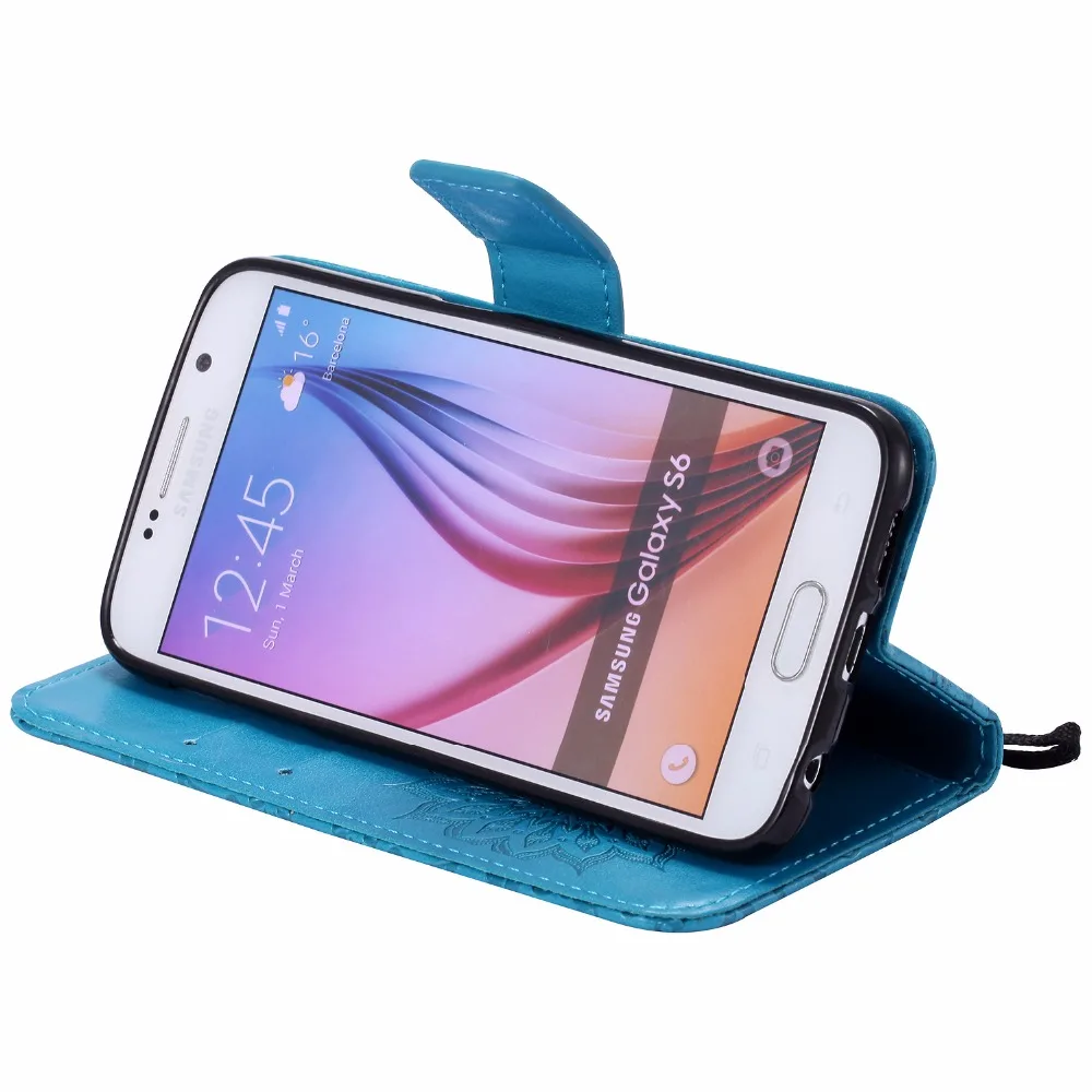 Чехол Etui для Samsung Galaxy S6 кожаный чехол бумажник с черепом откидной duos G9200 G920f G920