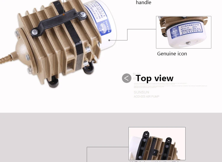 45 Вт 50л/мин SUNSUN ACO-003 для аквариума электромагнитный воздушный насос для аквариума кислородный воздушный насос гидропонный Пруд воздушный компрессор насос