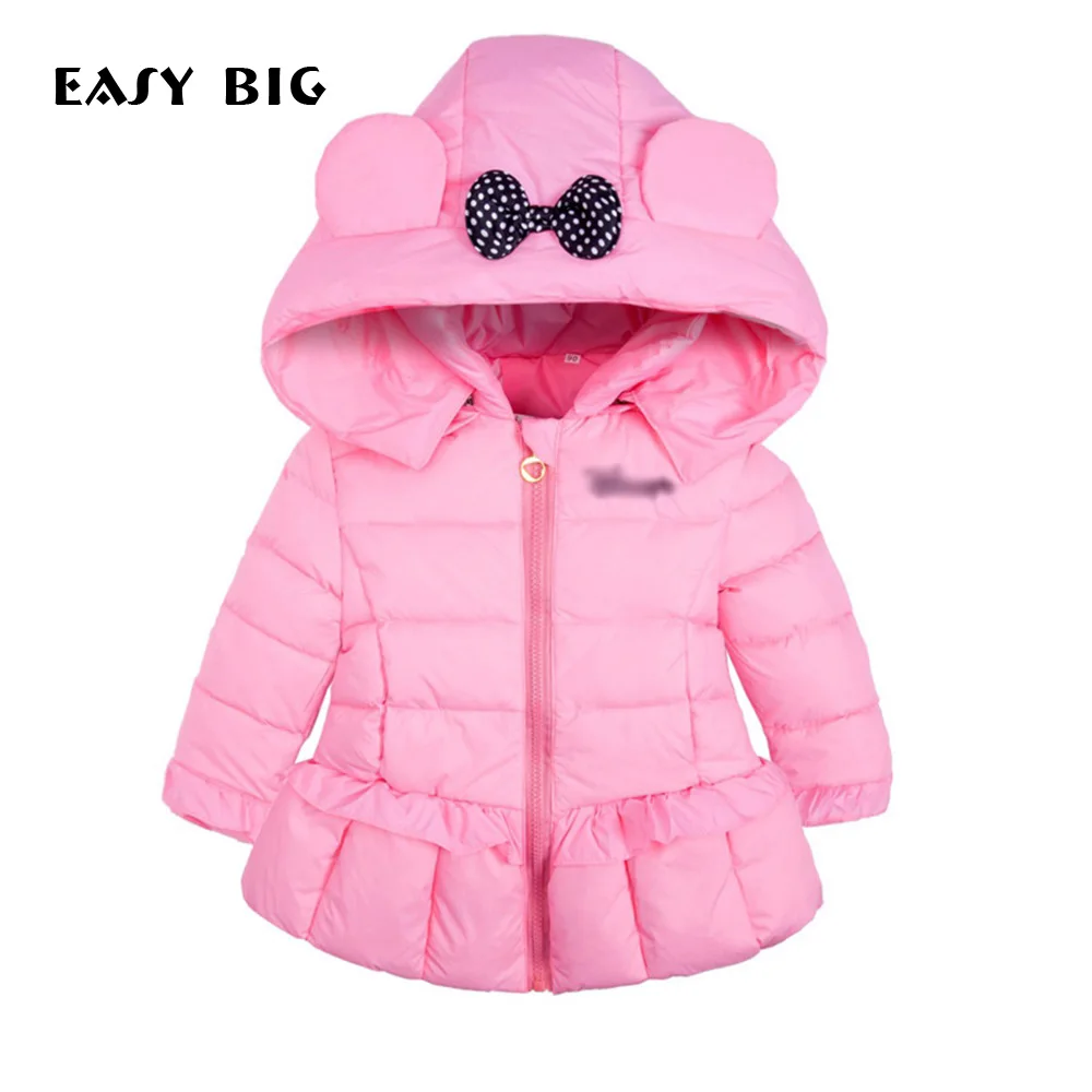 

EASY BIG Winter Warm Hooded Children Down Jacket For Girls Children Parkas Jacket For Girls CC0139