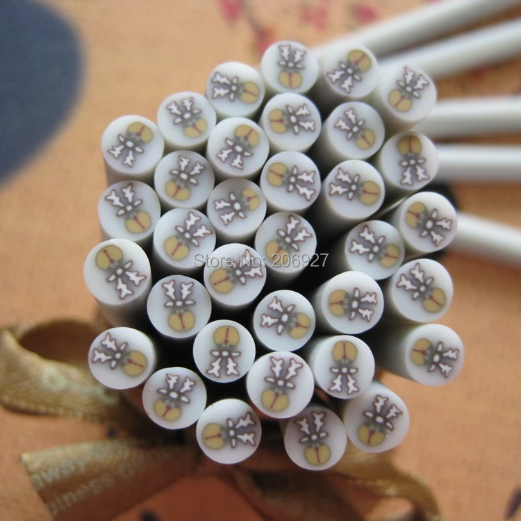 

5pcs i-18 5mm Cute Christmas Cane Fancy Nail Art Polymer Clay Cane Nail Art Decoration