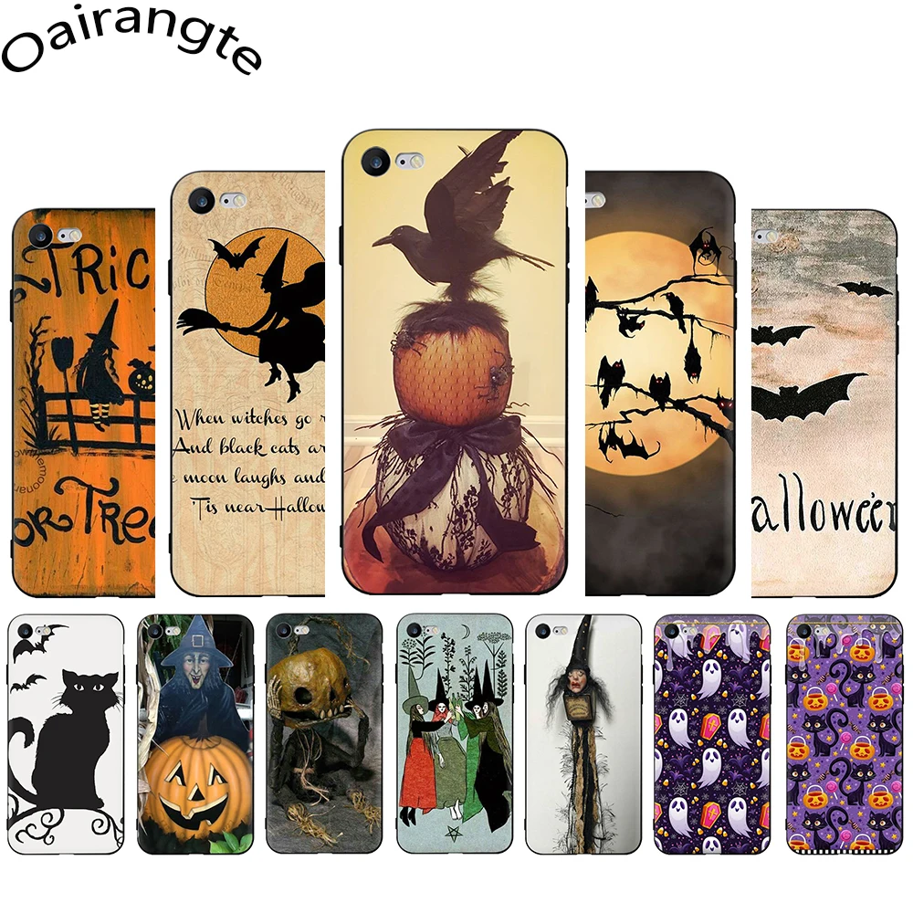 

Pumpkin Halloween Bat Witch Boo Soft Silicone Phone case for iphone 5 5s SE 6 6s 7 8 Plus X XR XS 11 Pro Max